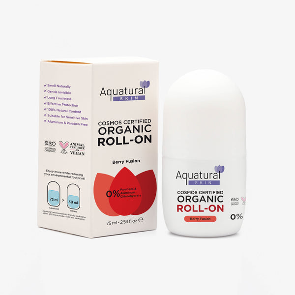 Organic Roll-On Deodorant for Women Berry Fusion  - Natural Ingredients - Cosmos Certified
