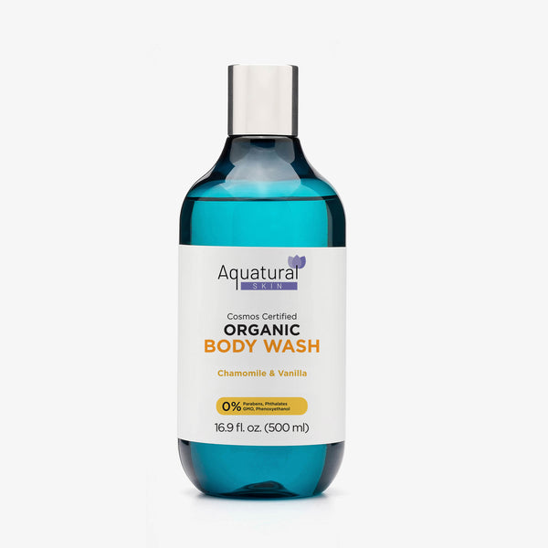 Aquatural Organic Body Wash Chamomile & Vanilla - Plant-Based, Vegan | Cosmos Certified