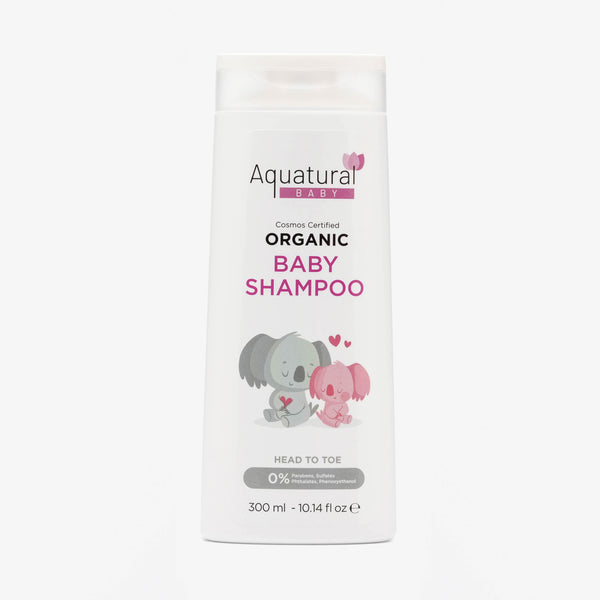 Aquatural Organic Baby Shampoo - Plant-Based, Vegan & Gentle for Newborns & Babies | Cosmos Certified